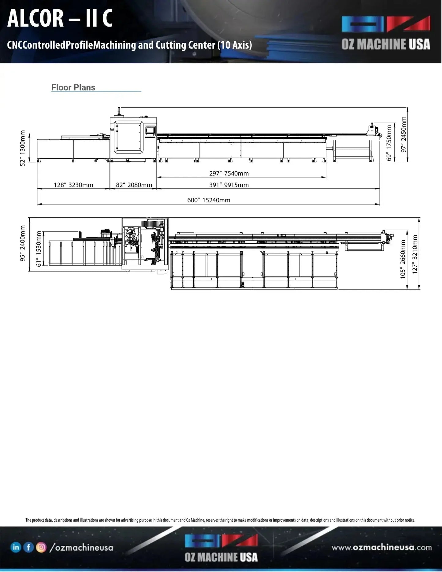 ALCOR II C CNC Machining and Cutting Center OZ Machine USA