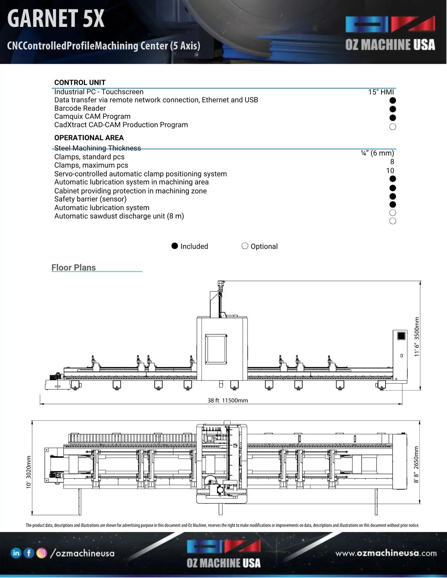 GARNET 5X CNC MACHINING CENTER OZ Machine USA