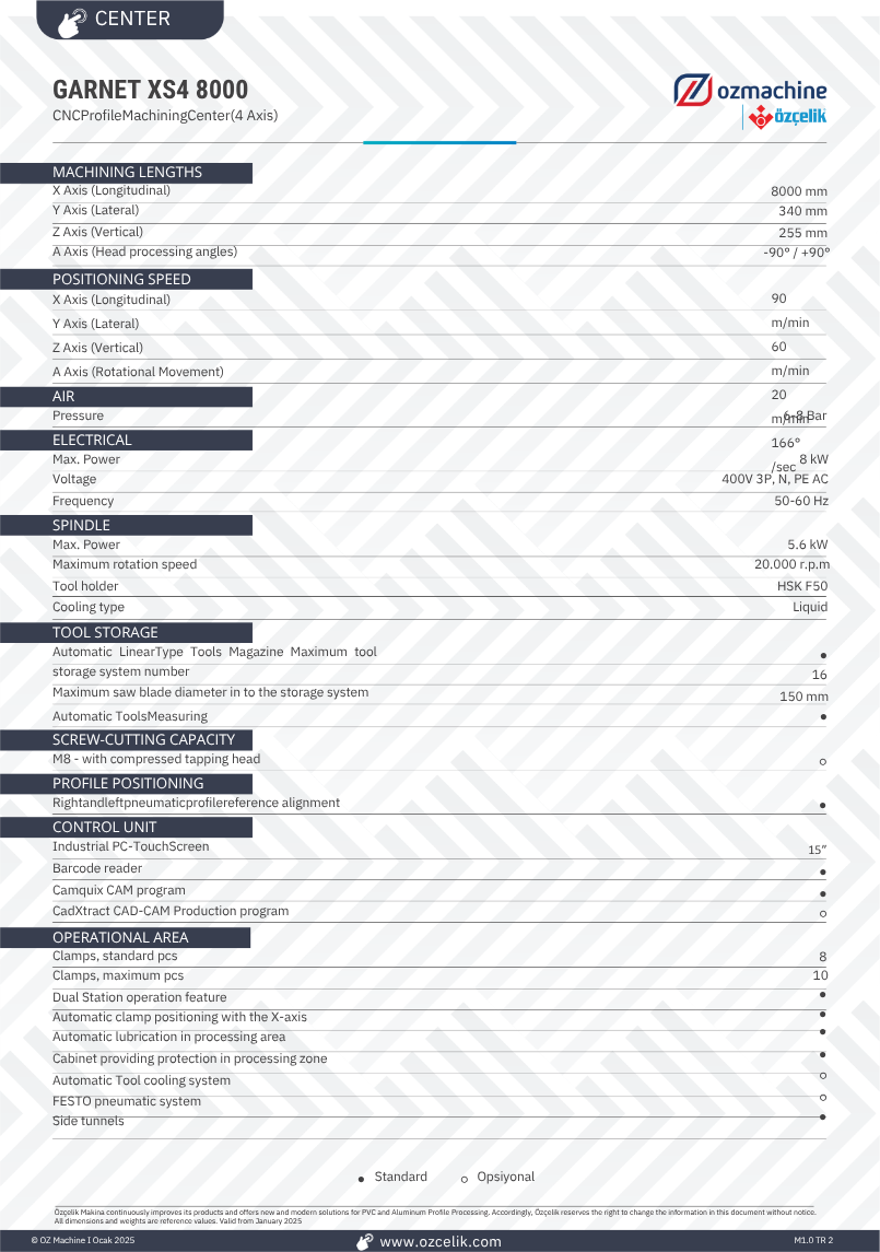 GARNET XS4 8000 CNC Machining Center