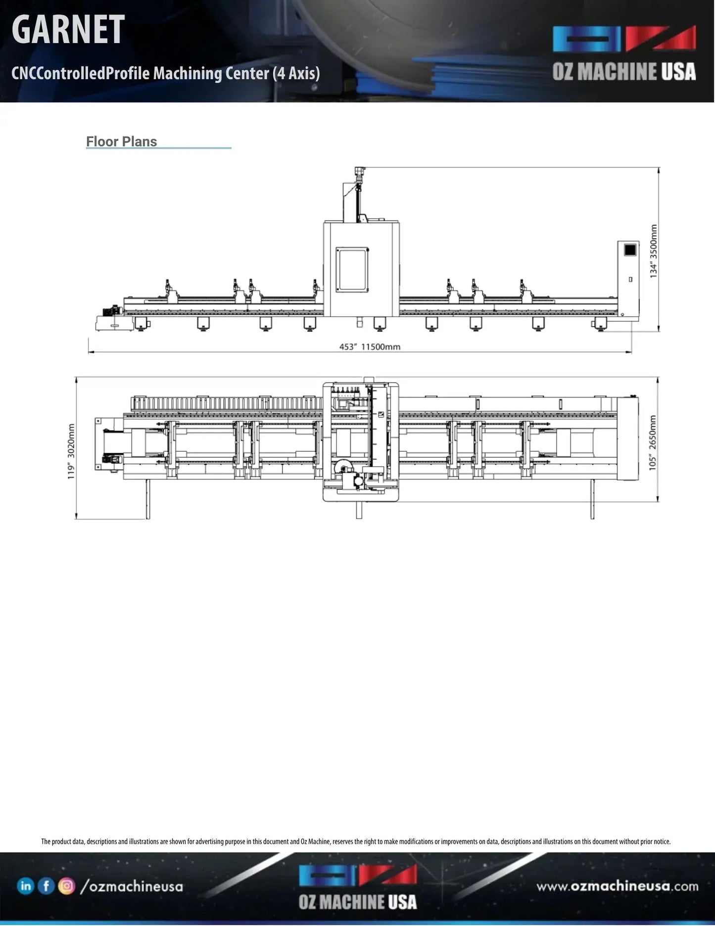 GARNET 8000 CNC Machining Center OZ Machine USA