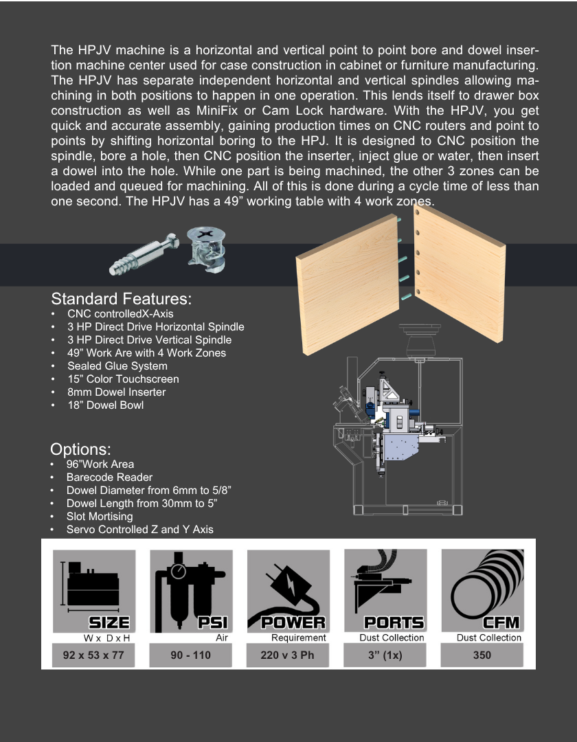 Pillar Horizontal & Vertical Bore & Dowel