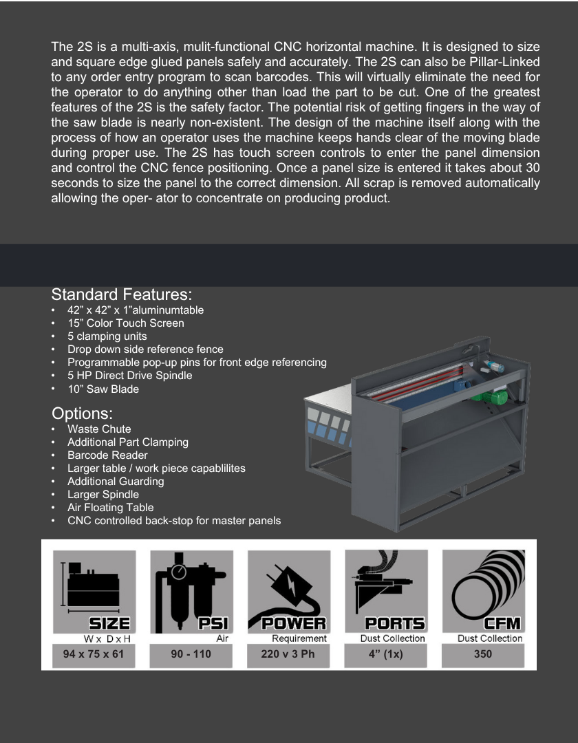 Pillar Panel Sizing & Squaring Machine