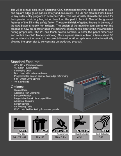 Pillar Panel Sizing & Squaring Machine