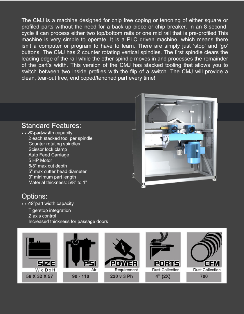 Pillar Coping or Tenoning Machine