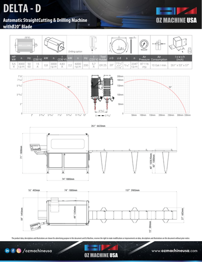 DELTA - D Automatic Profile Slicing & Drilling Machine with 20″ Rising Blade