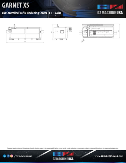 GARNET XS CNC Controlled Profile Machining Center (3 + 1 Axis)