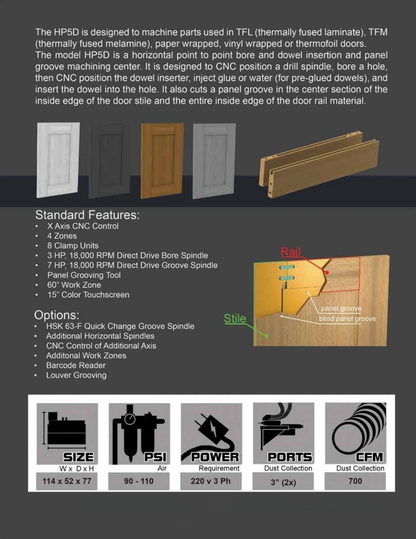 Pillar Horizontal Bore, Dowel, and Panel Grooves
