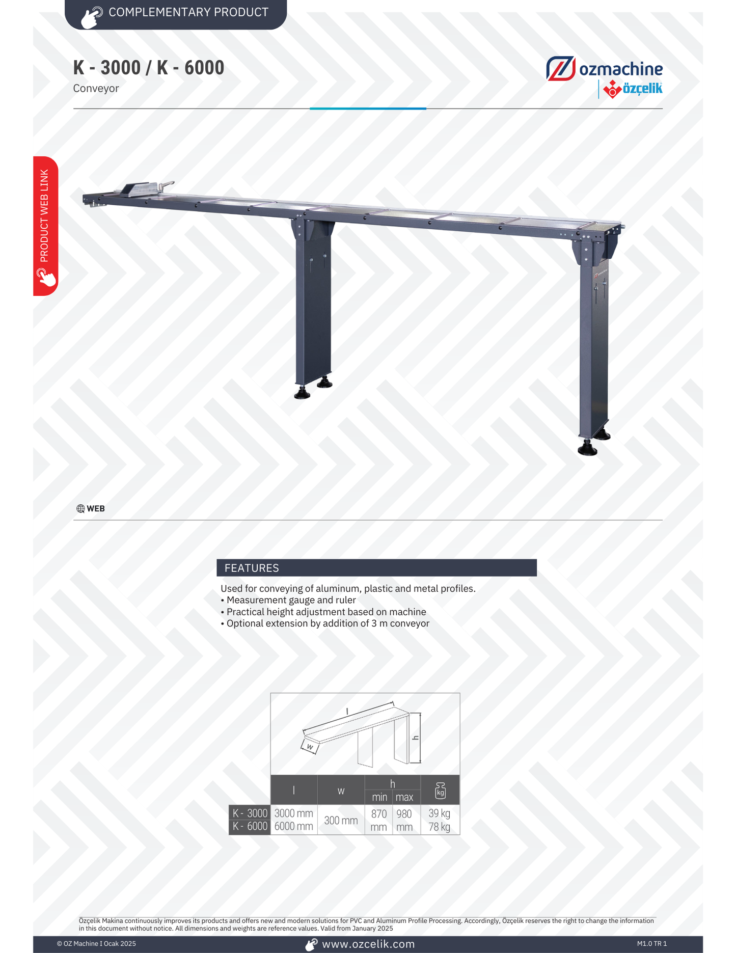 K-3000 Manual Conveyor