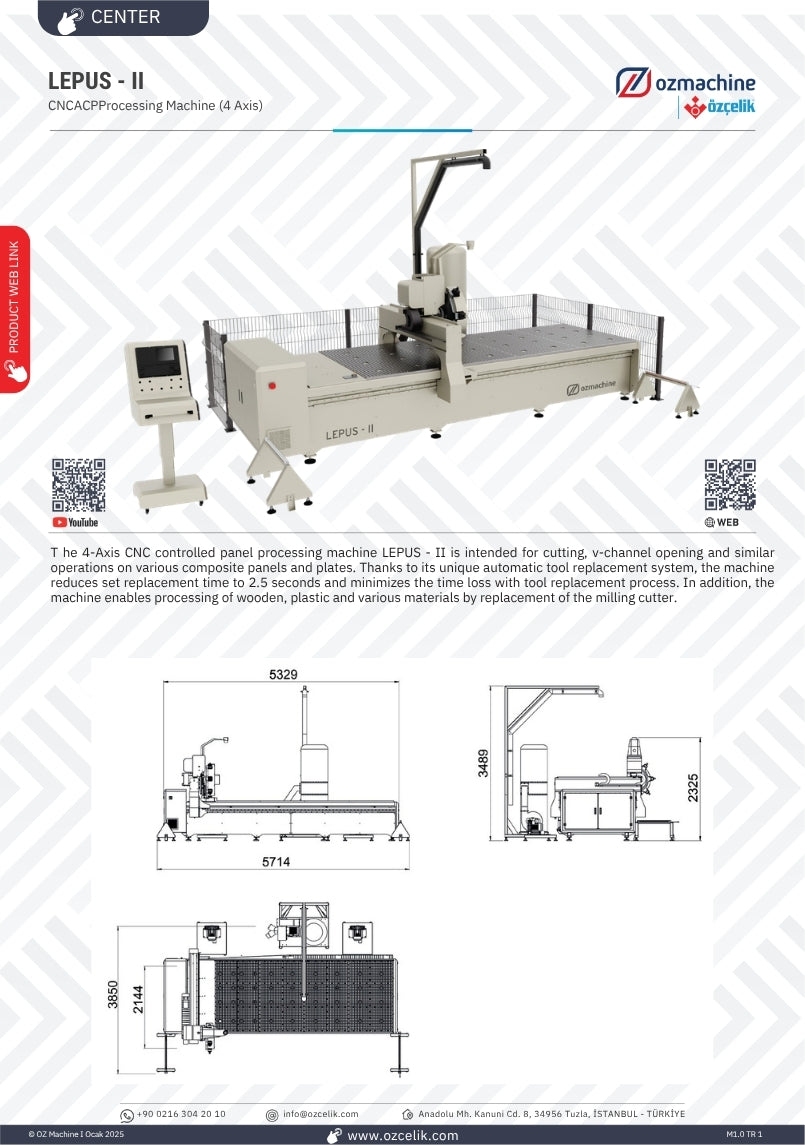 LEPUS II CNC ACP Flatbed Router - 4 m OZ Machine USA