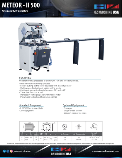 METEOR - II Upcut Saw with – 20″ Blade