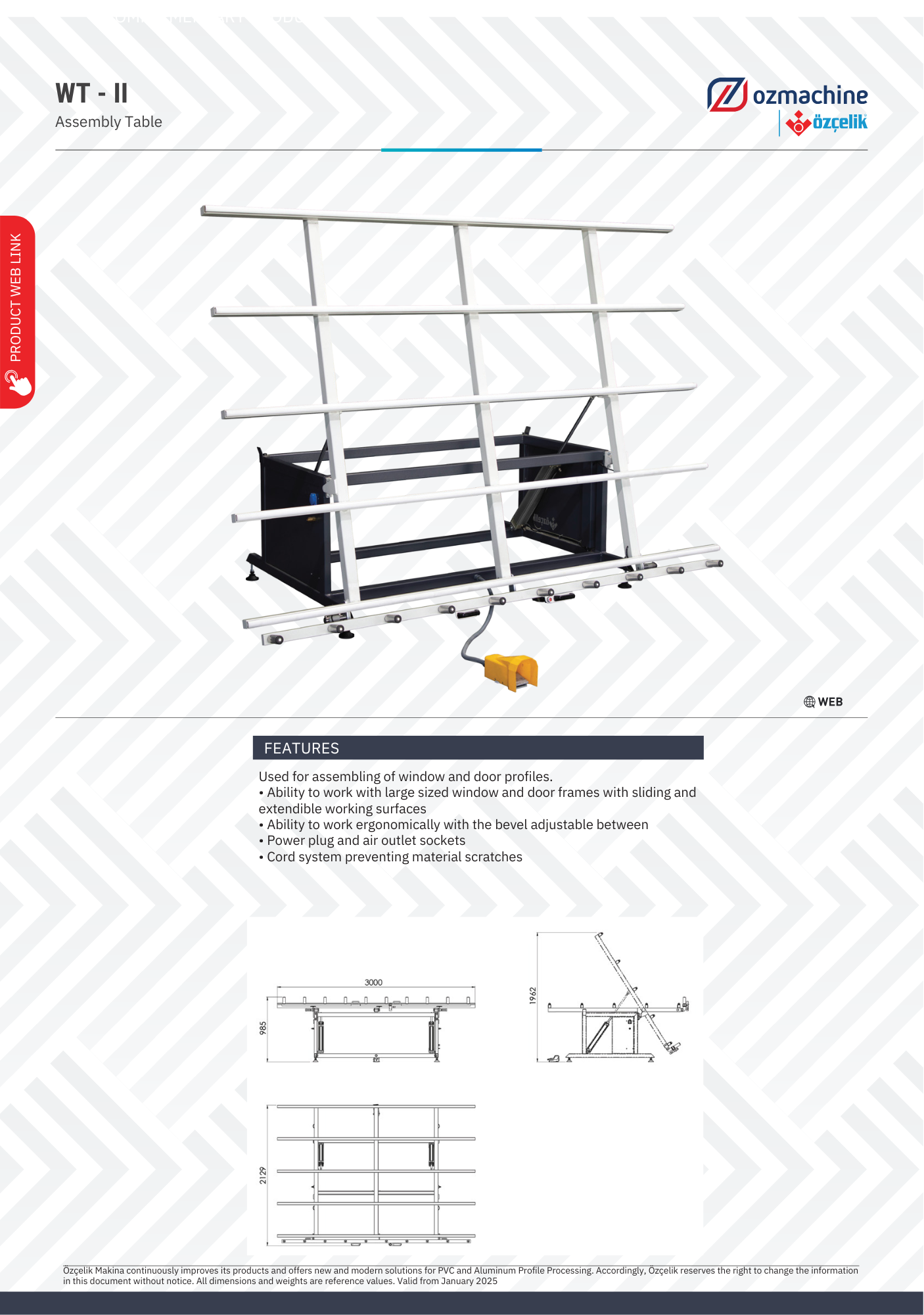 WT-II Assembly Table